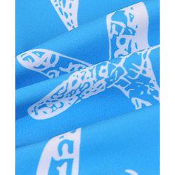 Babyhug Half Sleeves Legged Swimsuit with  Star Print - Blue