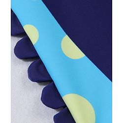 Babyhug Half Sleeves Legged Swimsuit with Cap Giraffe Print - Navy Blue