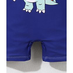Babyhug Half Sleeves Legged Swimsuit with  Dino Print - Navy Blue