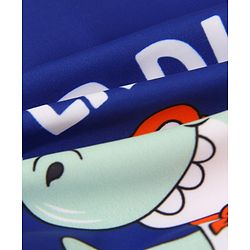 Babyhug Half Sleeves Legged Swimsuit with  Dino Print - Navy Blue