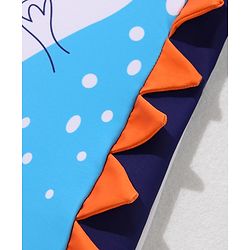 Babyhug Full Sleeves Legged Swimsuit with  Dino Print & Applique- Navy Blue
