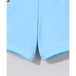 Babyhug Swimming Trunk with Cap Giraffe Print - Light Blue