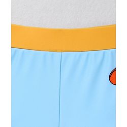 Babyhug Swimming Trunk with Cap Giraffe Print - Light Blue
