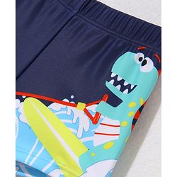 Babyhug Swimming Trunk with Cap Dino Print - Navy Blue