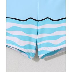 Babyhug Swimming Trunk with Cap Dolphin Print - Light Blue