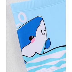 Babyhug Swimming Trunk with Cap Dolphin Print - Light Blue