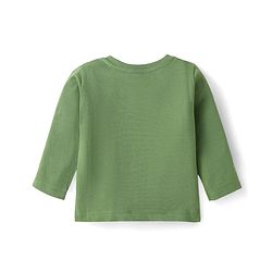 Babyhug Cotton Knit Full Sleeves Night Suit with Fox & Sloth Bear Print & Stripes - Green