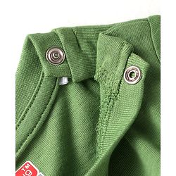 Babyhug Cotton Knit Full Sleeves Night Suit with Fox & Sloth Bear Print & Stripes - Green