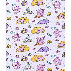 Babyhug Terry Woven Hooded Wrapper with Bear Print L 79 x B 76 cm - White