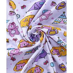 Babyhug Terry Woven Hooded Wrapper with Bear Print L 79 x B 76 cm - White