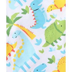 Babyhug Terry Woven Hooded Wrapper with Jungle Theme Print  L 76 x B 76 cm - White