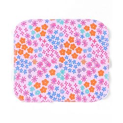 Babyhug 100% Cotton Knit Wash Cloths With Floral & Fruit Print Pack of 6 L 27 x B 25 cm - Multicolour