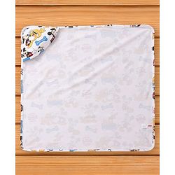 Babyhug Interlock Knit Hooded Bath Towel with Mickey Mouse Graphics L 76 x B 36 cm Pack of 2 - Red & White