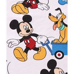 Babyhug Interlock Knit Hooded Bath Towel with Mickey Mouse Graphics L 76 x B 36 cm Pack of 2 - Red & White