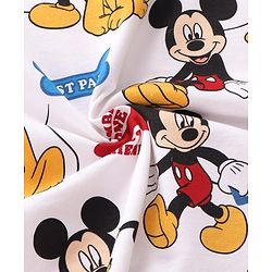 Babyhug Interlock Knit Hooded Bath Towel with Mickey Mouse Graphics L 76 x B 36 cm Pack of 2 - Red & White
