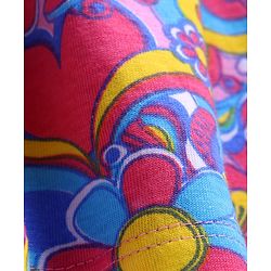Babyhug Cotton Knit Half Sleeves Floral Printed Frock - Multicolor