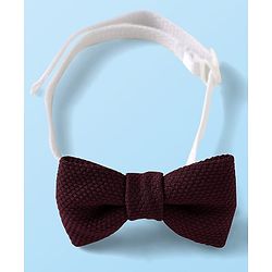 Babyhug Knit Full Sleeves Musical Printed Shirt & Trouser with Suspender Hat & Bow - Wine