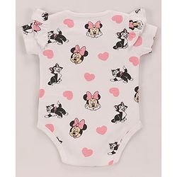 Babyhug Disney Interlock Knit Half Sleeves Onesies with Minnie Mouse Graphics & Frill Detailing Pack of 3 - Pink Blue & White