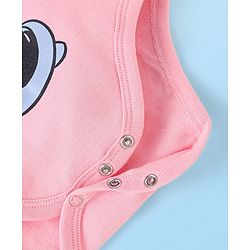 Babyhug Disney Interlock Knit Half Sleeves Onesies with Minnie Mouse Graphics & Frill Detailing Pack of 3 - Pink Blue & White