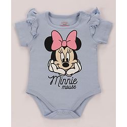 Babyhug Disney Interlock Knit Half Sleeves Onesies with Minnie Mouse Graphics & Frill Detailing Pack of 3 - Pink Blue & White
