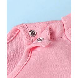 Babyhug Disney Interlock Knit Half Sleeves Onesies with Minnie Mouse Graphics & Frill Detailing Pack of 3 - Pink Blue & White