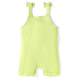 Babyhug Single Jersey Knit Half Sleeves Polka Dots & Ice Cream Printed T-Shirt & Dungaree Style Romper - Pink  & Yellow