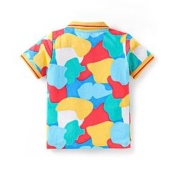 Babyhug Cotton Knit Half Sleeves Cotton T-Shirt With Patch Detailing - Multicolor