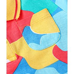 Babyhug Cotton Knit Half Sleeves Cotton T-Shirt With Patch Detailing - Multicolor