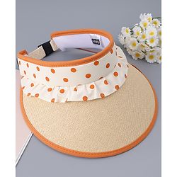 Babyhug Free Size Visor Cap With Polka Dot Print - Brown