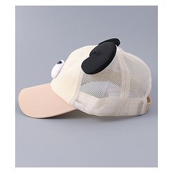 Babyhug Free Size Baseball Cap With Teddy Bear & Ear Applique - Pink