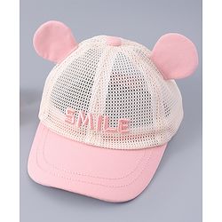 Babyhug Free Size Baseball Cap With Ear Applique - Pink