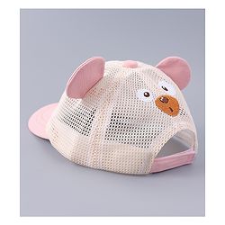 Babyhug Free Size Baseball Cap With Ear Applique - Pink