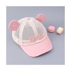 Babyhug Free Size Baseball Cap With Ear Applique - Pink