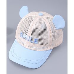Babyhug Free Size Baseball Cap With Ear Applique - Light Blue