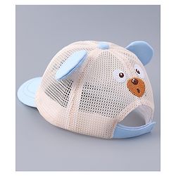Babyhug Free Size Baseball Cap With Ear Applique - Light Blue