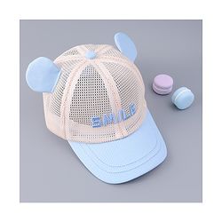 Babyhug Free Size Baseball Cap With Ear Applique - Light Blue