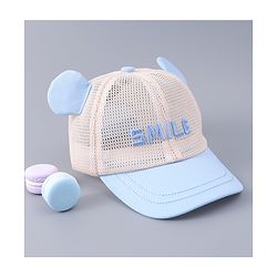 Babyhug Free Size Baseball Cap With Ear Applique - Light Blue