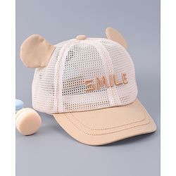 Babyhug Free Size Baseball Cap With Ear Applique - Pink