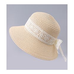Babyhug Free Size Straw Hat With Bow Applique - Beige