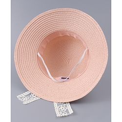 Babyhug Free Size Straw Hat With Bow Applique - Off White