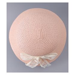 Babyhug Free Size Straw Hat With Bow Applique - Off White