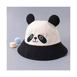Babyhug Free Size Bucket Hat With Animal Print & Ear Applique - Black