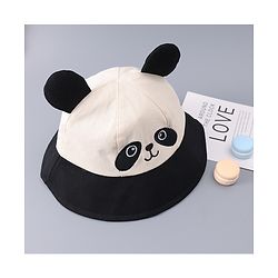Babyhug Free Size Bucket Hat With Animal Print & Ear Applique - Black