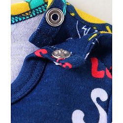 Babyhug 100% Cotton Knit Half Sleeves Dino Printed Onesies  Pack of 3 - Red Yellow & Navy