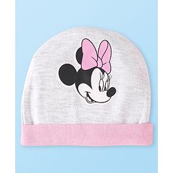 Babyhug Disney Interlock Knit Cap Mittens & Booties Set with Minnie Mouse Graphics - Pink