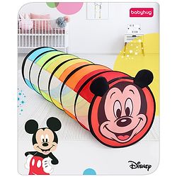 Babyhug Disney Mickey Crawling Play Tunnel for Toddlers|Colourful Pop up Crawl thorugh| Foldable Tunnel for Kids 2+ Years|MultiColour