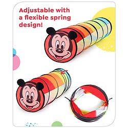 Babyhug Disney Mickey Crawling Play Tunnel for Toddlers|Colourful Pop up Crawl thorugh| Foldable Tunnel for Kids 2+ Years|MultiColour