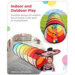 Babyhug Disney Mickey Crawling Play Tunnel for Toddlers|Colourful Pop up Crawl thorugh| Foldable Tunnel for Kids 2+ Years|MultiColour