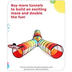 Babyhug Disney Mickey Crawling Play Tunnel for Toddlers|Colourful Pop up Crawl thorugh| Foldable Tunnel for Kids 2+ Years|MultiColour