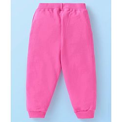 Babyhug Terry Knit Full Sleeves Text Print Hooded  Sweat Jacket & Taped Lounge Pant with Inner T-Shirt - Pink & White